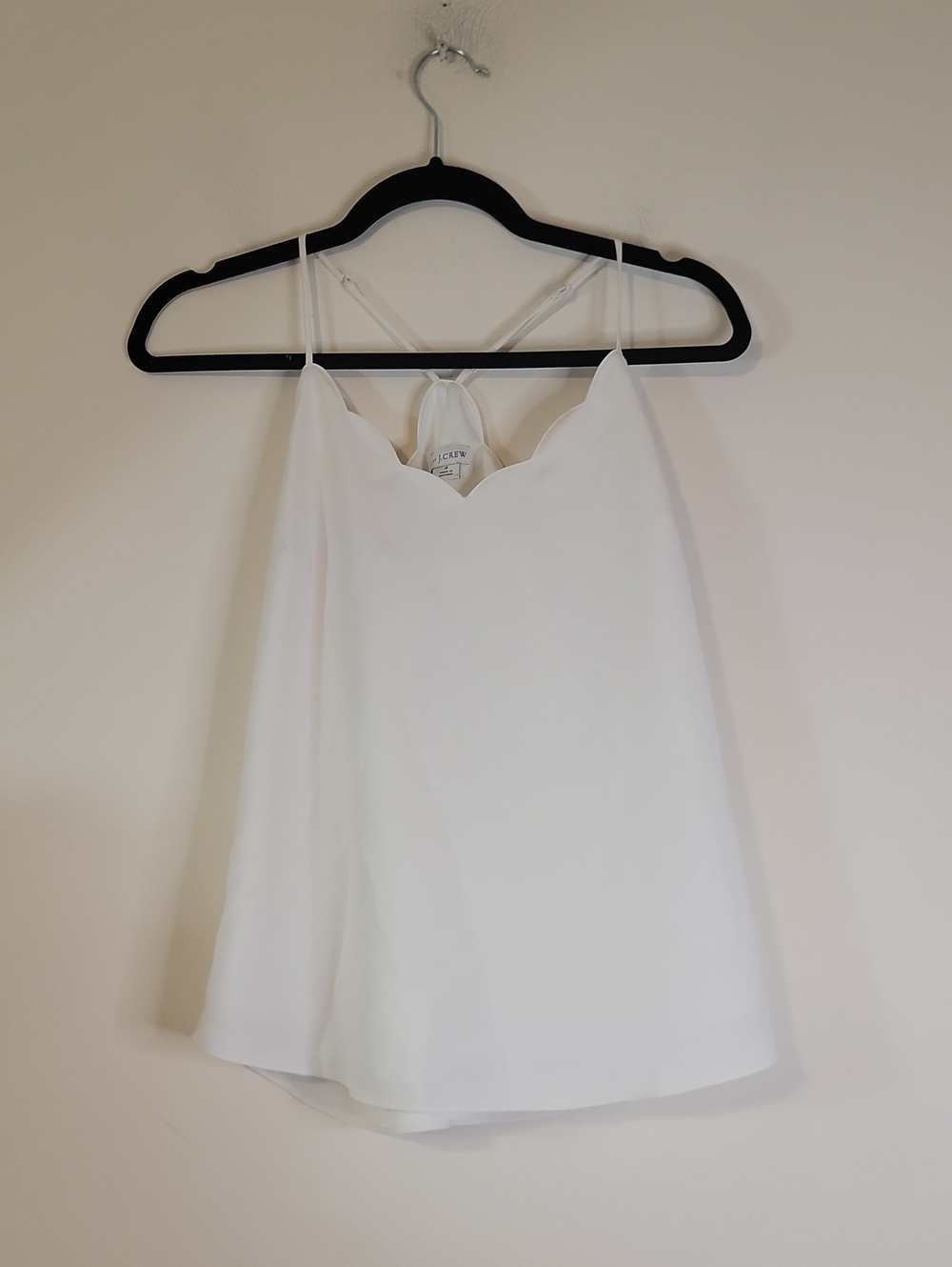 J. Crew White Scalloped V-Neck Cami